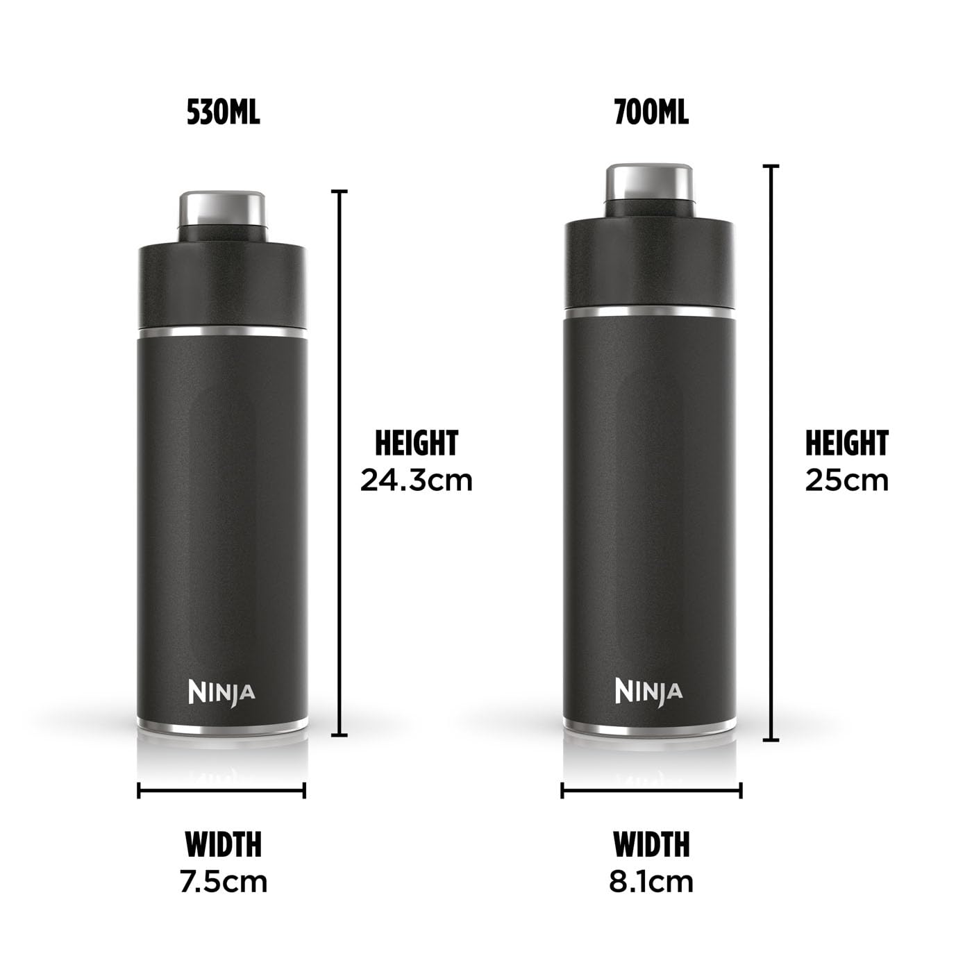 Ninja Thirsti Water Bottle and Flask 530 ML with Leak-Proof Lid