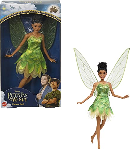 Disney Movie Peter Pan & Wendy Toys, Tinker Bell Fairy Doll with Wings Inspired by Disney’s Peter Pan & Wendy, Gifts for Kids, HNY37