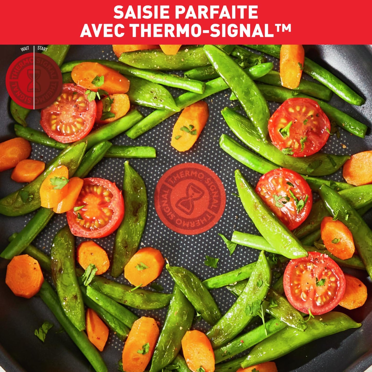 Tefal Set of 5 Frying Pans 20/24 cm + 24 cm Saucepan + Lid + Spatula, No Induction, Non-Stick Coating, Thermo-Signal Heat Indicator, Ergonomic Handle, Super Cook B460S584