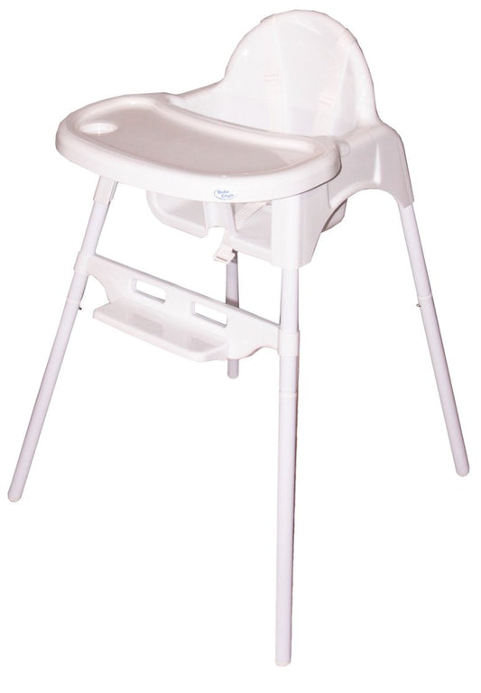 Bebe Style Classic 2-in-1 Highchair with 5 Point Safety Harness, IS6HCWHITE