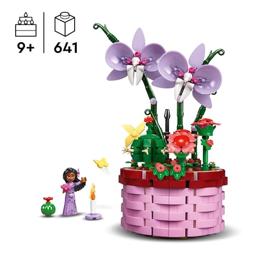 LEGO | Disney Encanto Isabela’s Flowerpot, Buildable Orchid Flower Toy for 9 Plus Year Old Kids, Girls & Boys, with Film Character Mini-Doll Figure, and Cactus, Fun Birthday Gift 43237