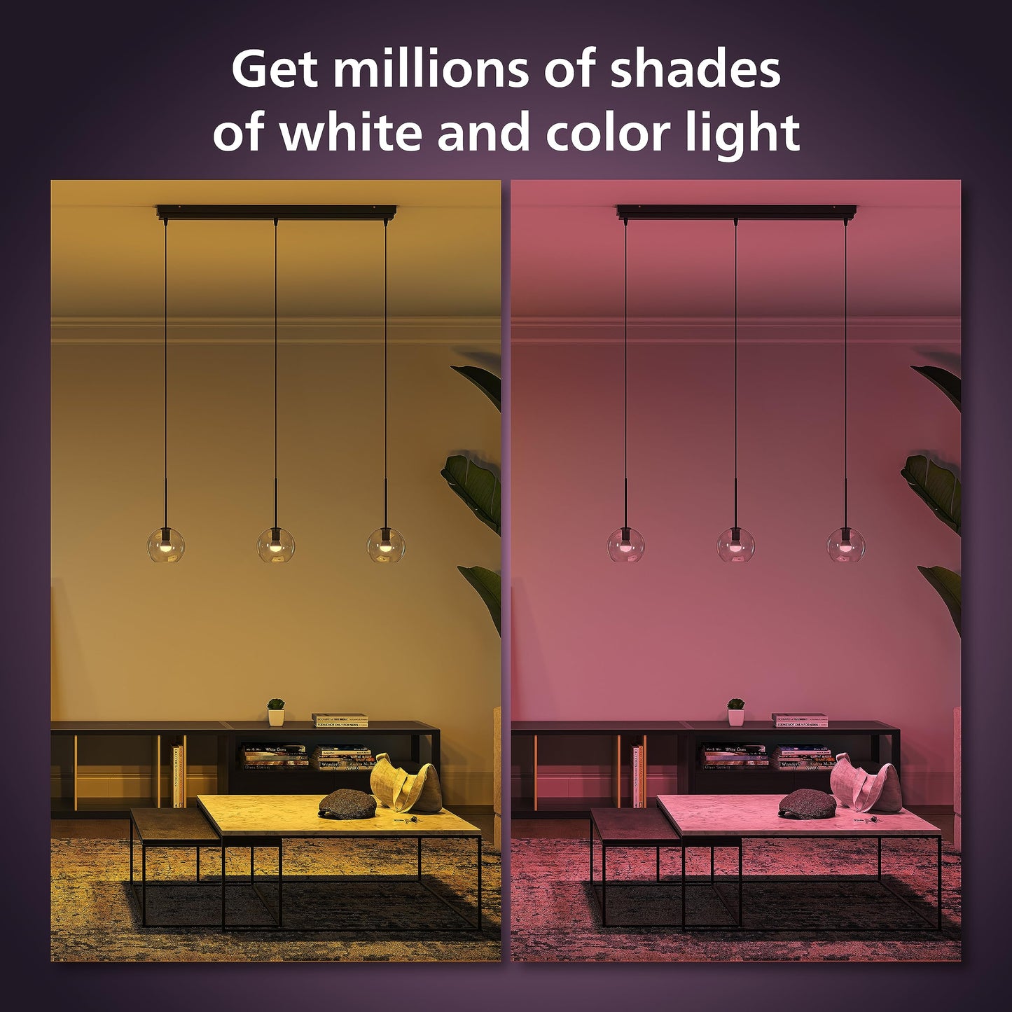 Philips Hue White and Colour Ambiance Luster Smart LED Light Bulb 2 Pack [E14 Edison Screw] for Indoor Home Lighting, Livingroom, Bedroom.
