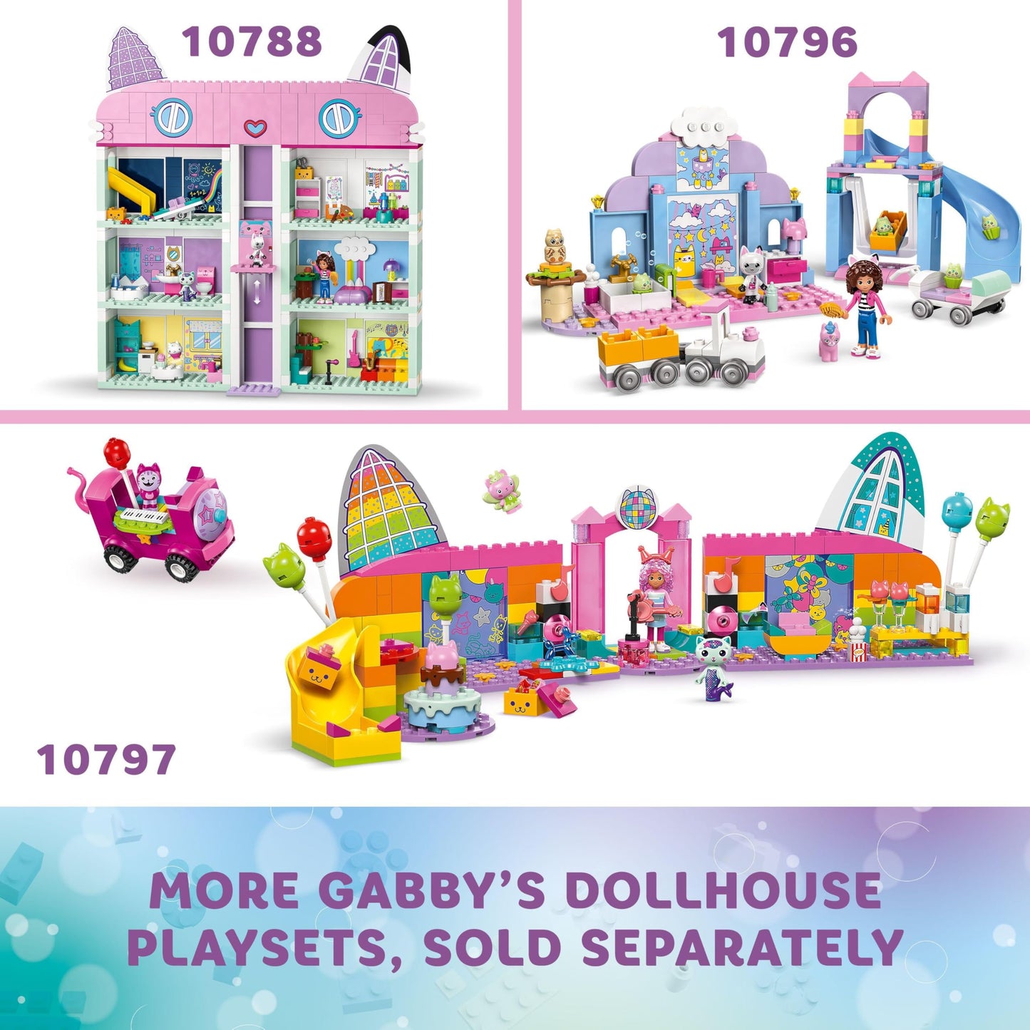 Lego 10788 Gabby's Dollhouse Spielzeug-Set, 8 Zimmer & 4 Etagen Gabbys Puppenhaus Spielzeug mit Gabby, Pandi, Meerkatz, Kuchi Figuren und Zubehör, Geschenk für Mädchen ab 4 Jahren, Jungen und Kinder