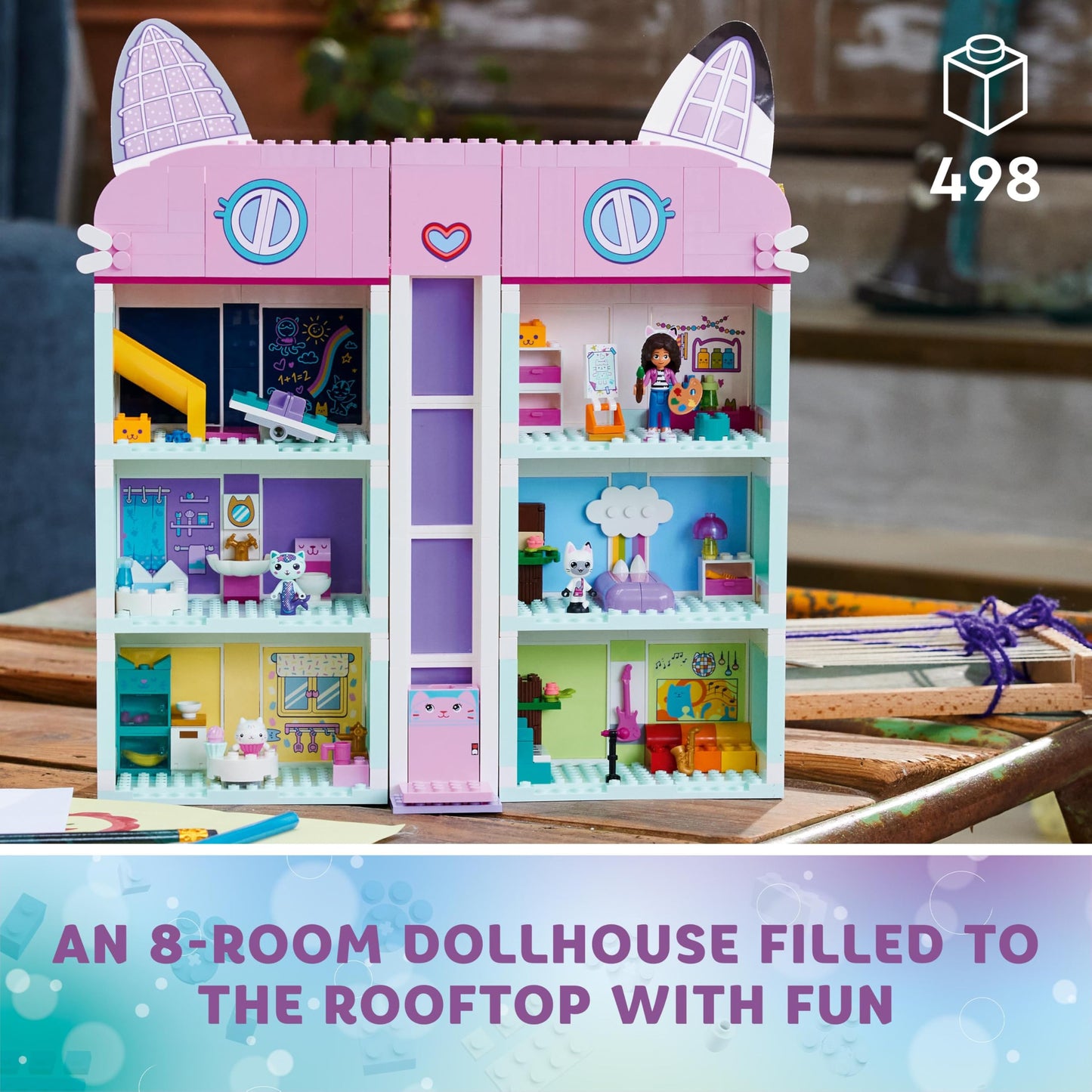 Lego 10788 Gabby's Dollhouse Spielzeug-Set, 8 Zimmer & 4 Etagen Gabbys Puppenhaus Spielzeug mit Gabby, Pandi, Meerkatz, Kuchi Figuren und Zubehör, Geschenk für Mädchen ab 4 Jahren, Jungen und Kinder