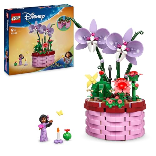 LEGO | Disney Encanto Isabela’s Flowerpot, Buildable Orchid Flower Toy for 9 Plus Year Old Kids, Girls & Boys, with Film Character Mini-Doll Figure, and Cactus, Fun Birthday Gift 43237