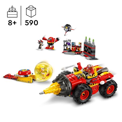 LEGO Sonic the Hedgehog Super Sonic vs. Egg Drillster, Video Game Toy for 8 Plus Year Old Kids, Boys & Girls, Adventure Set with Shadow and Dr. Eggman Characters 76999