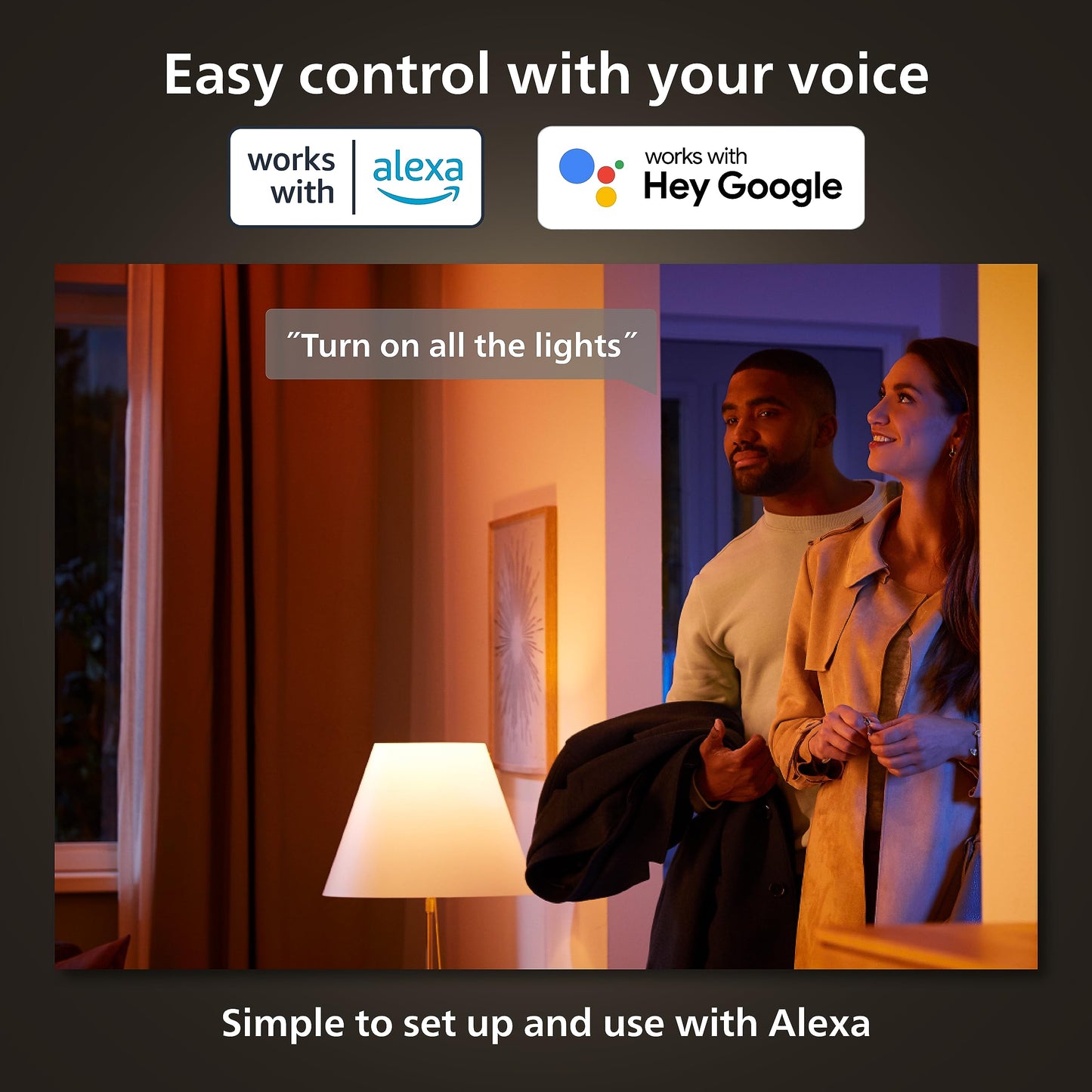 Philips Hue White and Colour Ambiance Luster Smart LED Light Bulb 2 Pack [E14 Edison Screw] for Indoor Home Lighting, Livingroom, Bedroom.