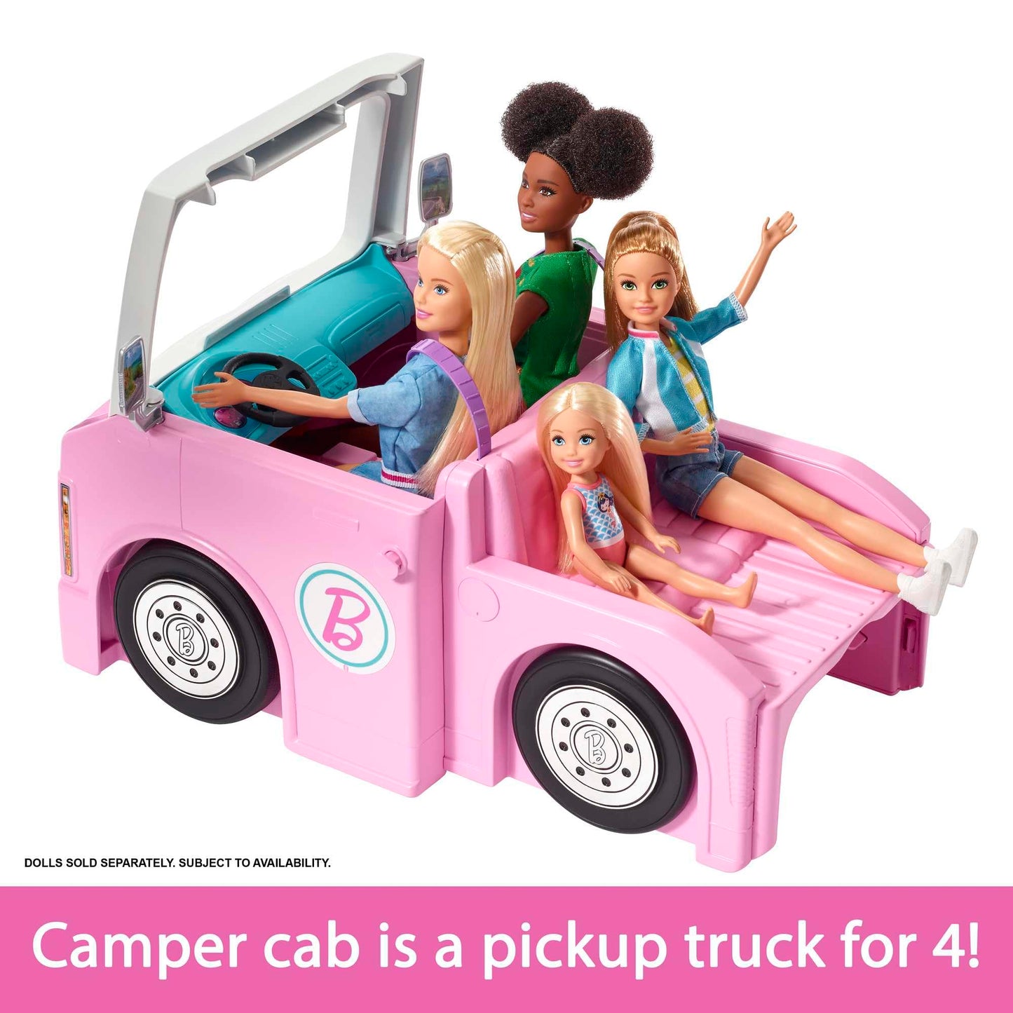Barbie Dream Camper Vehicle, 2.5 Feet Tall with Pool, Slide and 60+ Accessories