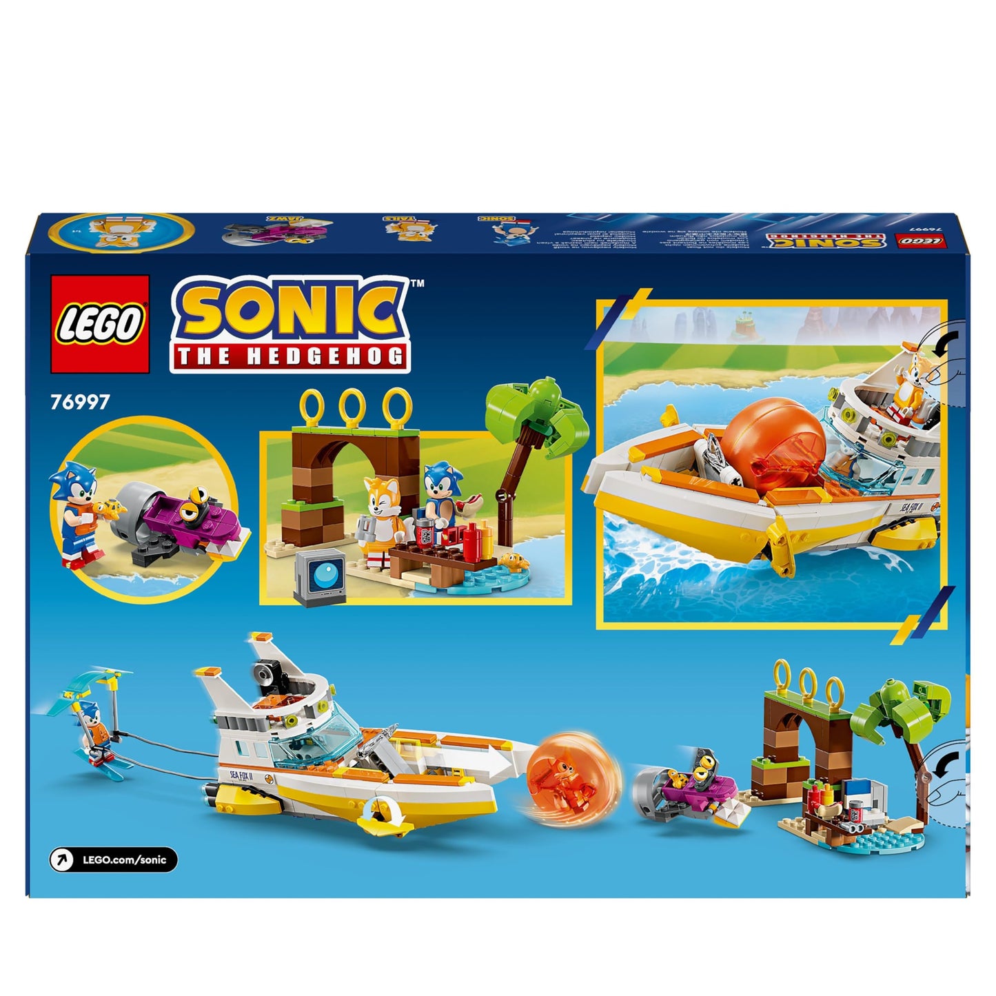 LEGO Sonic the Hedgehog Tails’ Adventure Boat Collectible Interactive Toy for 8 Plus Year Old Kids, Boys & Girls, Playset with Video Game Characters and Water Skis, Gamer Gift 76997