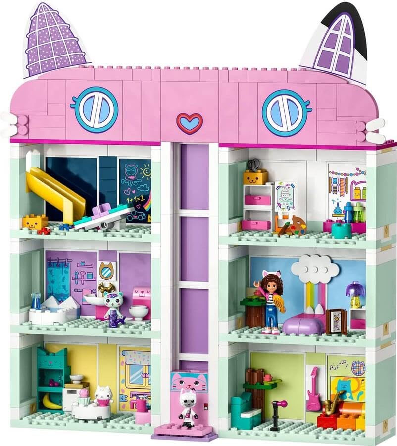 Lego 10788 Gabby's Dollhouse Spielzeug-Set, 8 Zimmer & 4 Etagen Gabbys Puppenhaus Spielzeug mit Gabby, Pandi, Meerkatz, Kuchi Figuren und Zubehör, Geschenk für Mädchen ab 4 Jahren, Jungen und Kinder