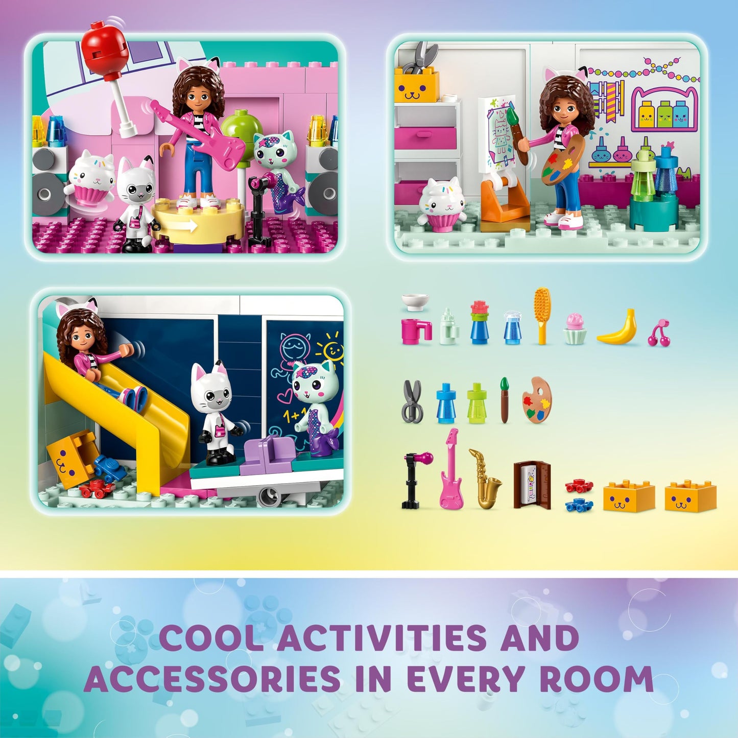 Lego 10788 Gabby's Dollhouse Spielzeug-Set, 8 Zimmer & 4 Etagen Gabbys Puppenhaus Spielzeug mit Gabby, Pandi, Meerkatz, Kuchi Figuren und Zubehör, Geschenk für Mädchen ab 4 Jahren, Jungen und Kinder