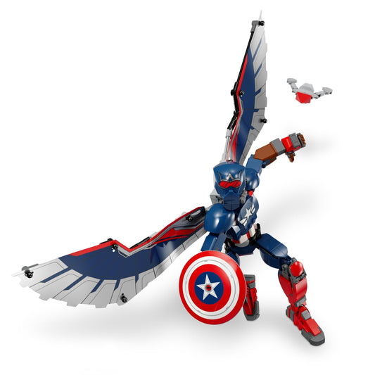 LEGO Marvel New Captain America Construction Figure, Super Hero Action Set with Shield and Drone, Building Toy for 8 Plus Year Old Boys & Girls, Avengers Birthday Gift Idea 76296