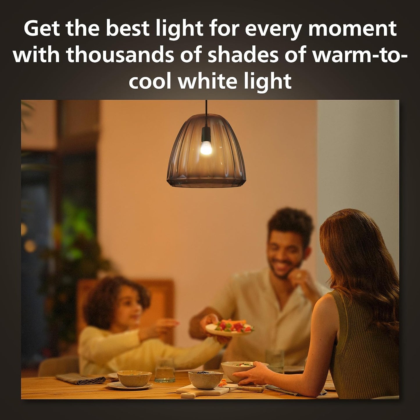 Philips Hue White Ambiance Smart Light Bulb [E14 Small Edison Screw] with Bluetooth.