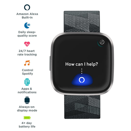 Fitbit Versa 2 Health & Fitness Smartwatch with Voice Control, Sleep Score & Music
