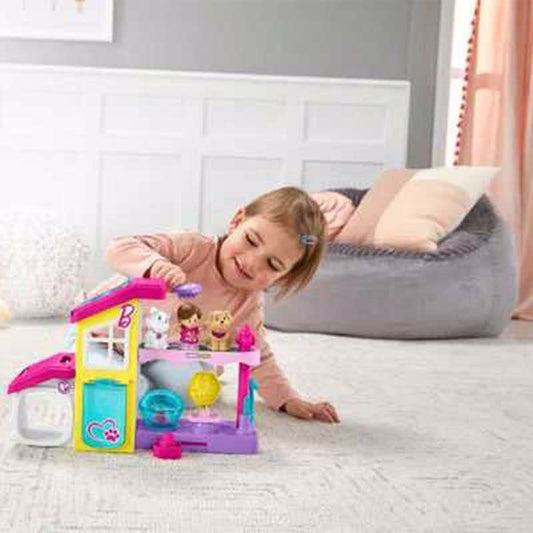 Fisher-Price Little People Barbie Toddler Toy Play and Care Pet Spa Playset with Music & Sounds for Pretend Play Kids Ages 18+ Months, HJW76