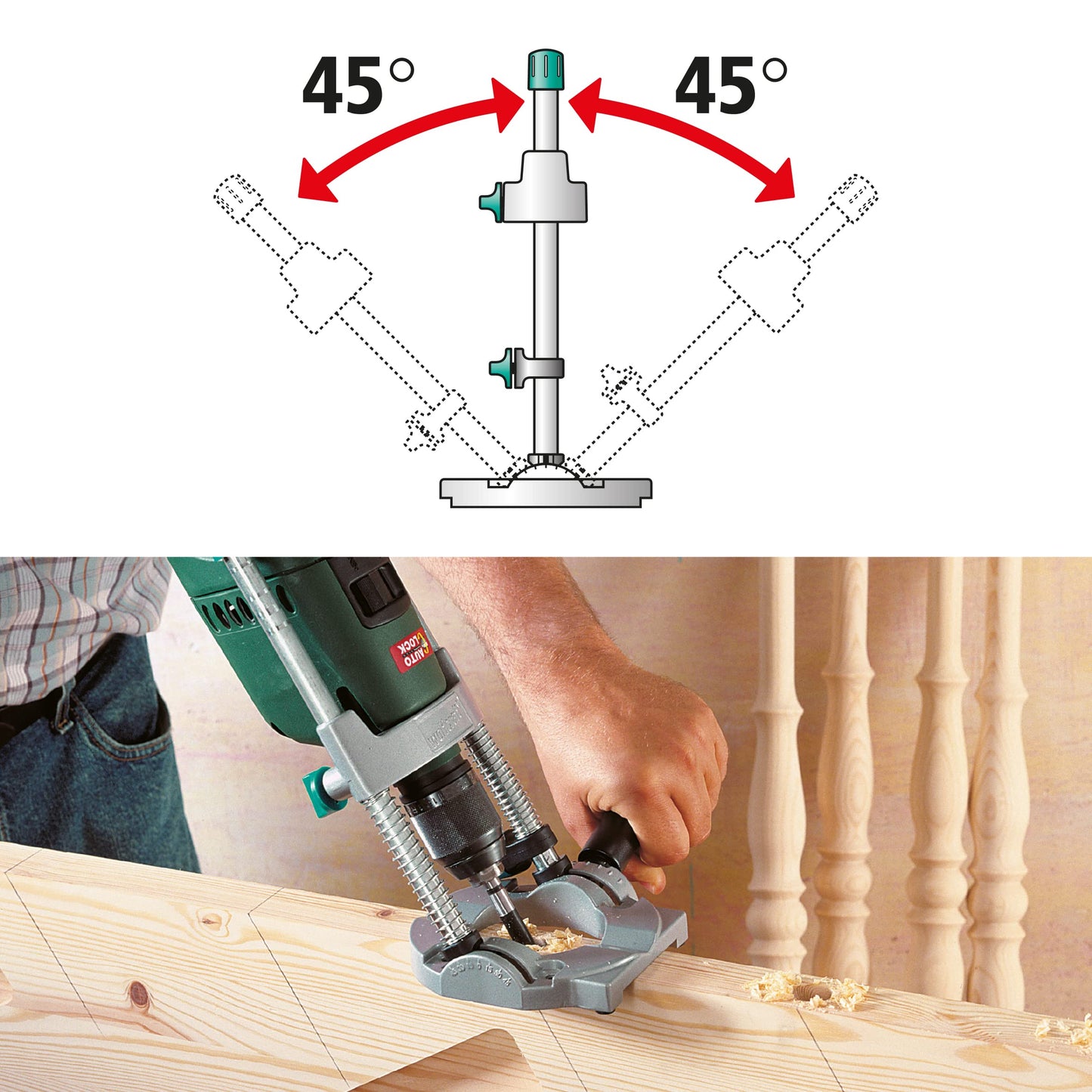 wolfcraft tecmobil Mobile Drill Stand I 4522000 I For safe mobile drilling