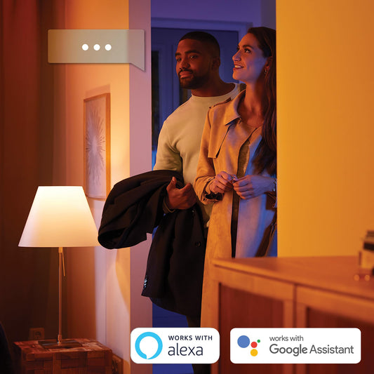 Philips Hue White and Colour Ambiance Luster Smart LED Light Bulb 2 Pack [E14 Edison Screw] for Indoor Home Lighting, Livingroom, Bedroom.