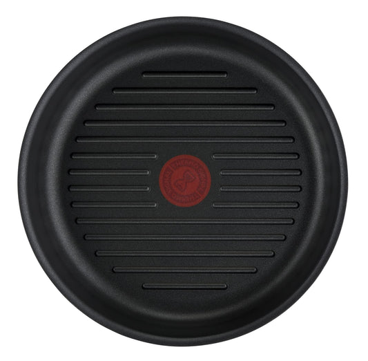 Tefal Ingenio Grill Pan 26 cm, Induction, Non-Stick Coating, Cast Aluminium, Stackable, Dishwasher Safe, Eco Resist L8584004, Black, Non-Stick