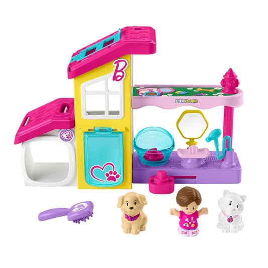Fisher-Price Little People Barbie Toddler Toy Play and Care Pet Spa Playset with Music & Sounds for Pretend Play Kids Ages 18+ Months, HJW76
