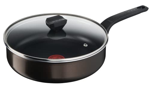 Tefal Easy Cook & Clean B5543202 Nc Frying Pan 24 cm + Lid, Suitable for All Heat Sources Except Induction, Non-Stick Coating, Made in France, Easy Cook & Clean