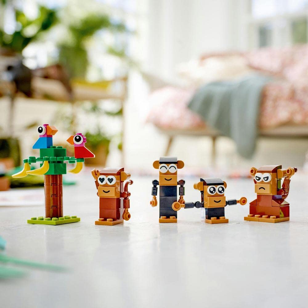 LEGO 11031 Classic Creative Monkey Fun Creative Play With 4 Buildable Monkeys Ideal for Young Builders 5+ 135 Pieces
