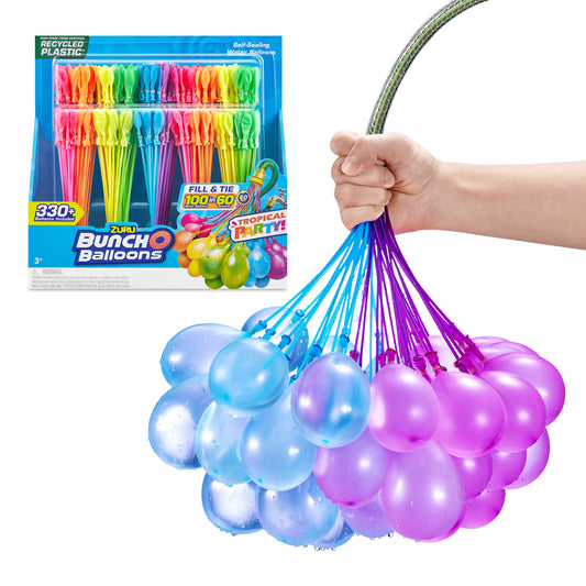 Bunch O Balloons Multi-Colored (10 Bunches) by ZURU, 350+ Rapid-Filling Self-Sealing Instant Water Balloons for Outdoor Family, Children Summer Fun - Total (100 Balloons) Colors May Vary