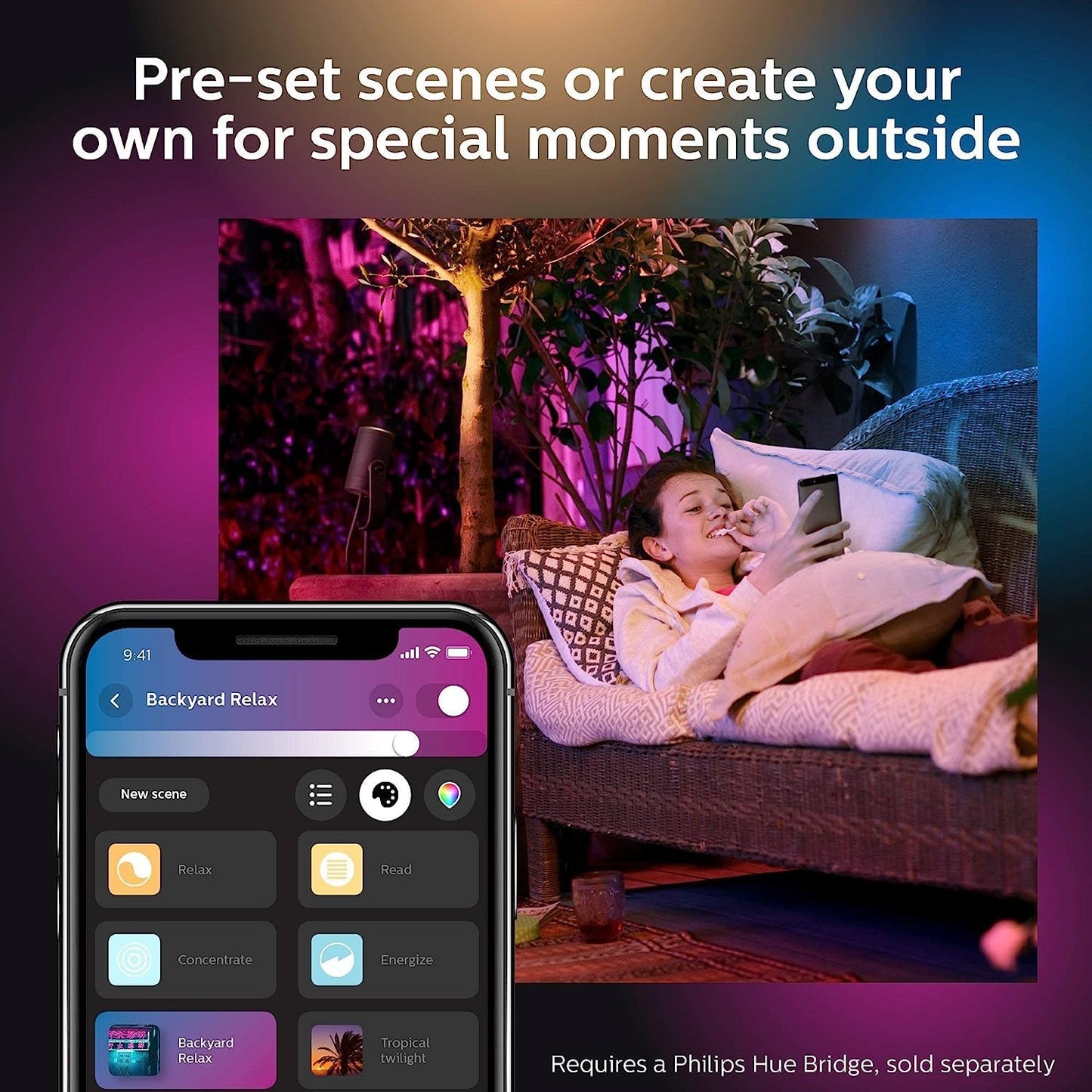 Philips Hue Lily White and Colour Ambiance LED Outdoor Smart Light [Base Kit - 3 Lily] , Requires Hue Bridge , Works with Alexa, Google Assistant and Apple Homekit.