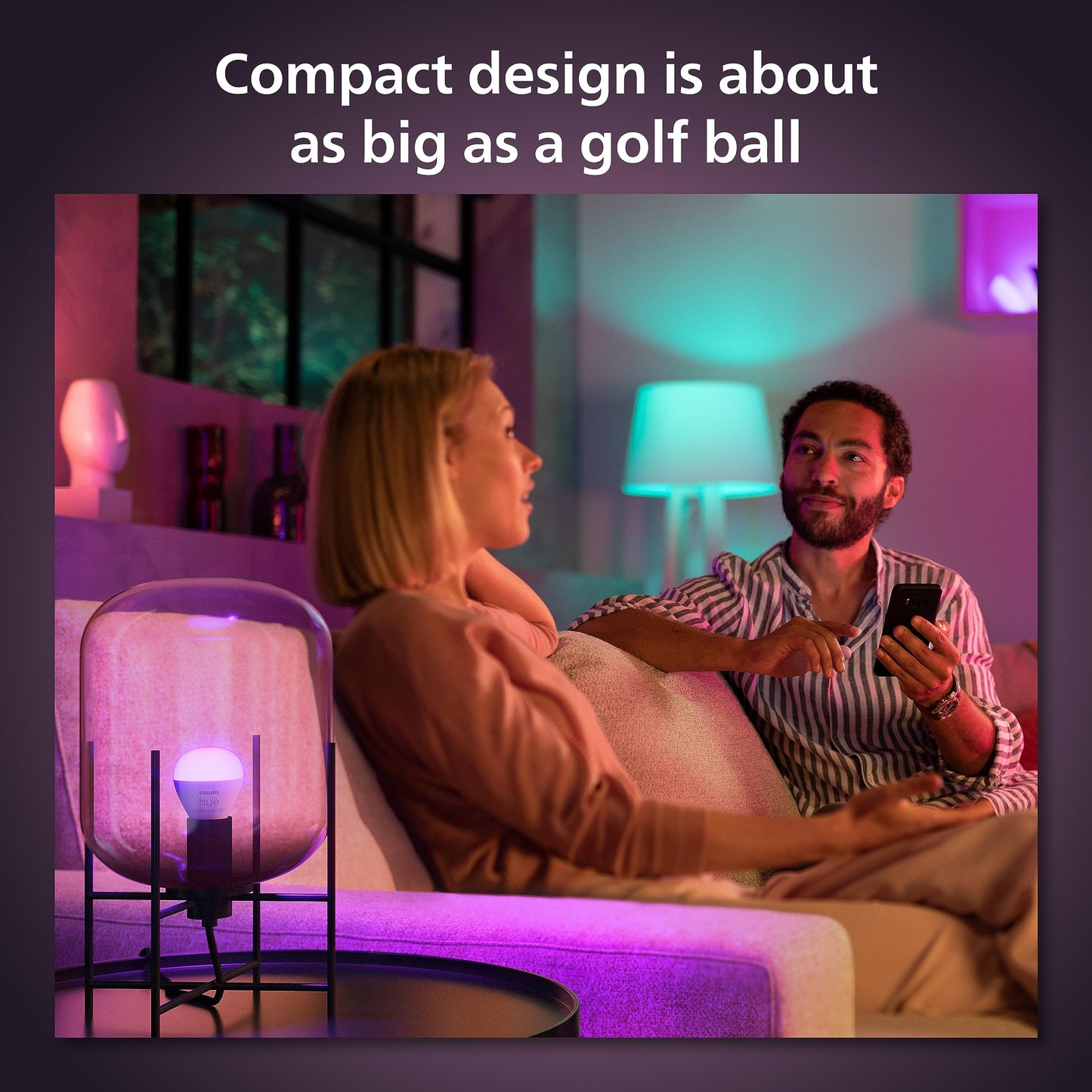Philips Hue White and Colour Ambiance Luster Smart LED Light Bulb 2 Pack [E14 Edison Screw] for Indoor Home Lighting, Livingroom, Bedroom.