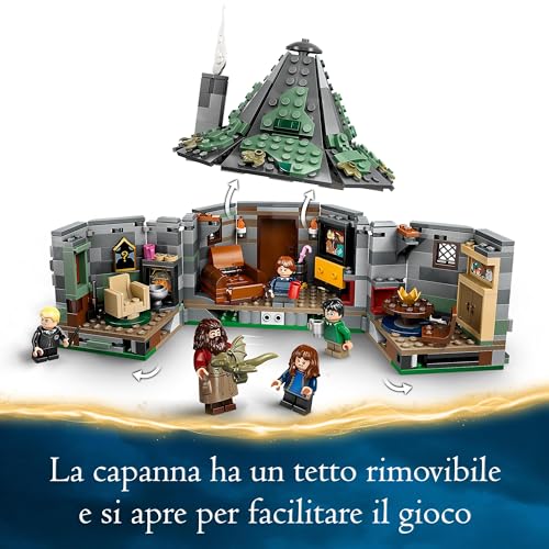 LEGO Harry Potter Hagrid’s Hut: An Unexpected Visit, Toy House for 8 Plus Year Old Kids, Boys & Girls, Includes Dragon and Dog Figures plus 5 Character Minifigures Hermione & Ron, Gift Idea 76428