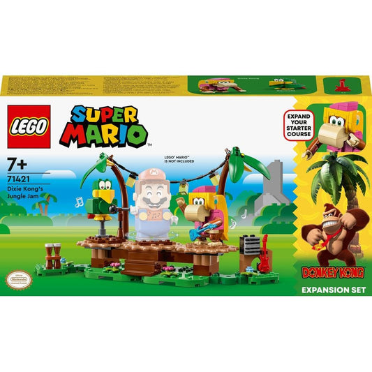 LEGO Super Mario Dixie Kong's Jungle Jam Expansion Set with Dixie Kong and Squawks the Parrot Figures, Buildable Toy to Combine with Starter Course 71421