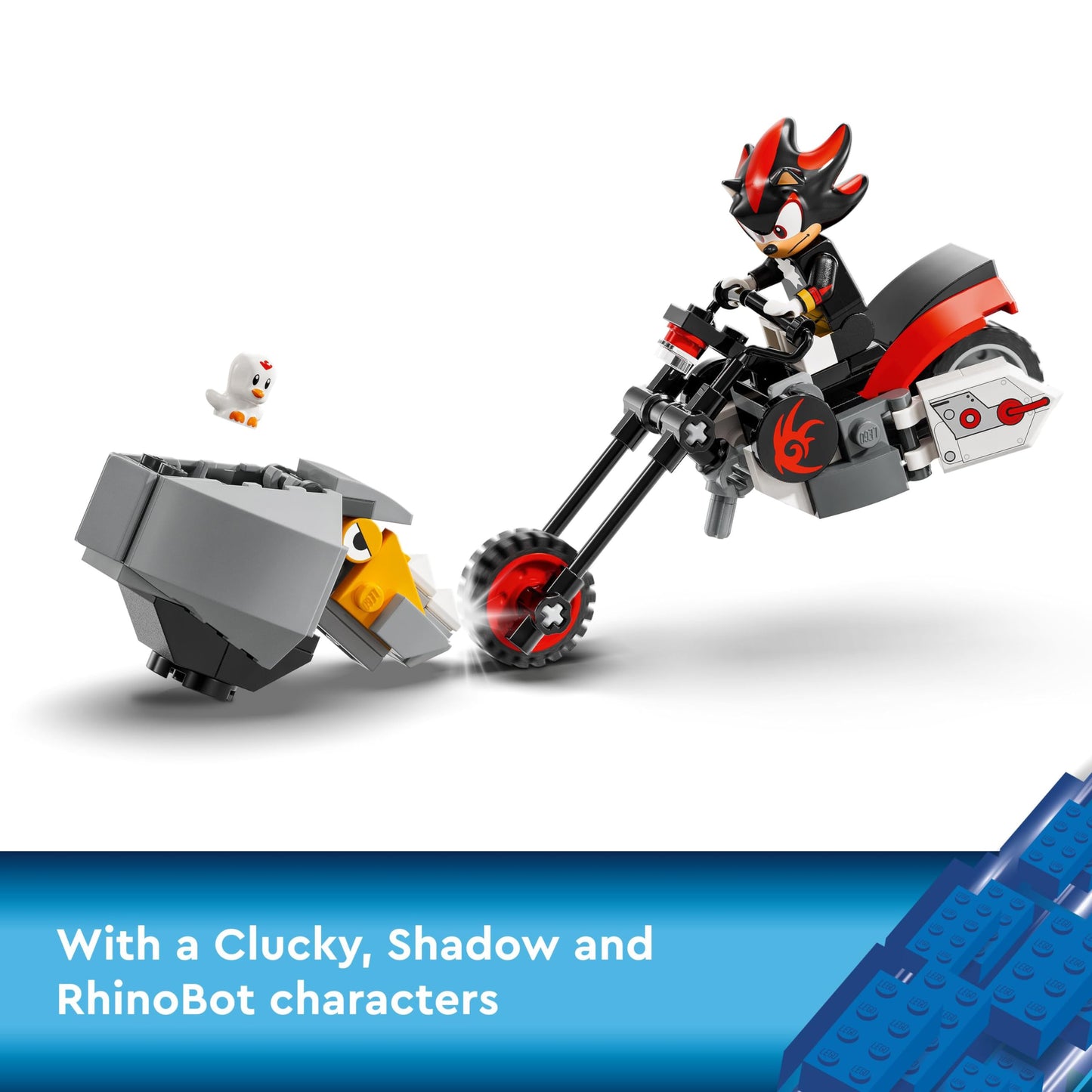 LEGO Sonic the Hedgehog Shadow the Hedgehog Escape, Motorbike Toy for Kids, Boys & Girls aged 8 Plus with Buildable Lab, Badnik Rhinobot & Clucky Video Game Character Figures, Gifts for Gamers 76995