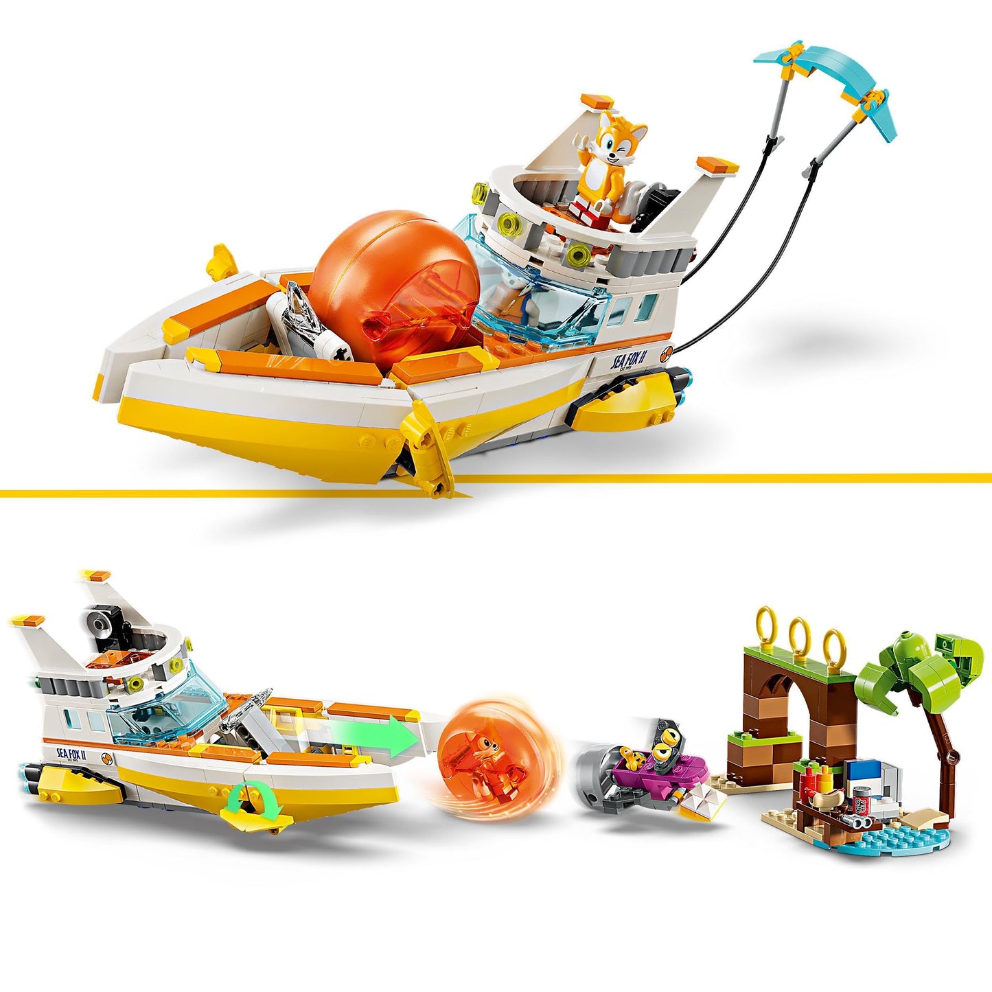LEGO Sonic the Hedgehog Tails’ Adventure Boat Collectible Interactive Toy for 8 Plus Year Old Kids, Boys & Girls, Playset with Video Game Characters and Water Skis, Gamer Gift 76997