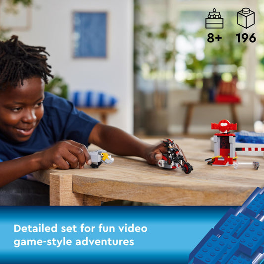 LEGO Sonic the Hedgehog Shadow the Hedgehog Escape, Motorbike Toy for Kids, Boys & Girls aged 8 Plus with Buildable Lab, Badnik Rhinobot & Clucky Video Game Character Figures, Gifts for Gamers 76995