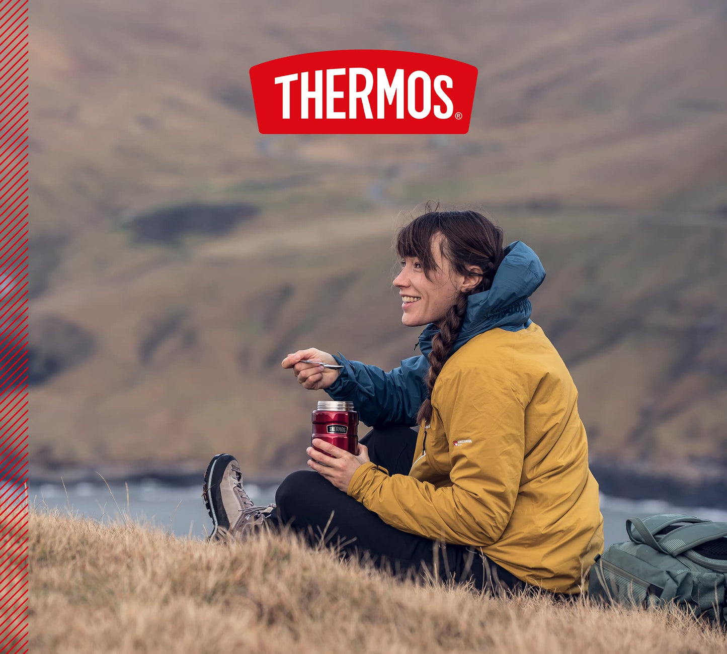 Thermos Stainless King Food Container, 0.47 Litres, Stainless Steel, 9.3 x 9.3 x 14.2 cm