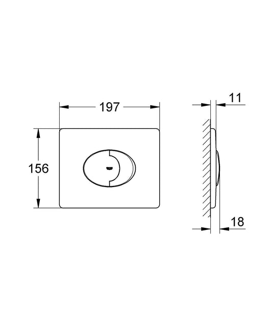 GROHE 38505000 | Skate Air WC Wall Plate